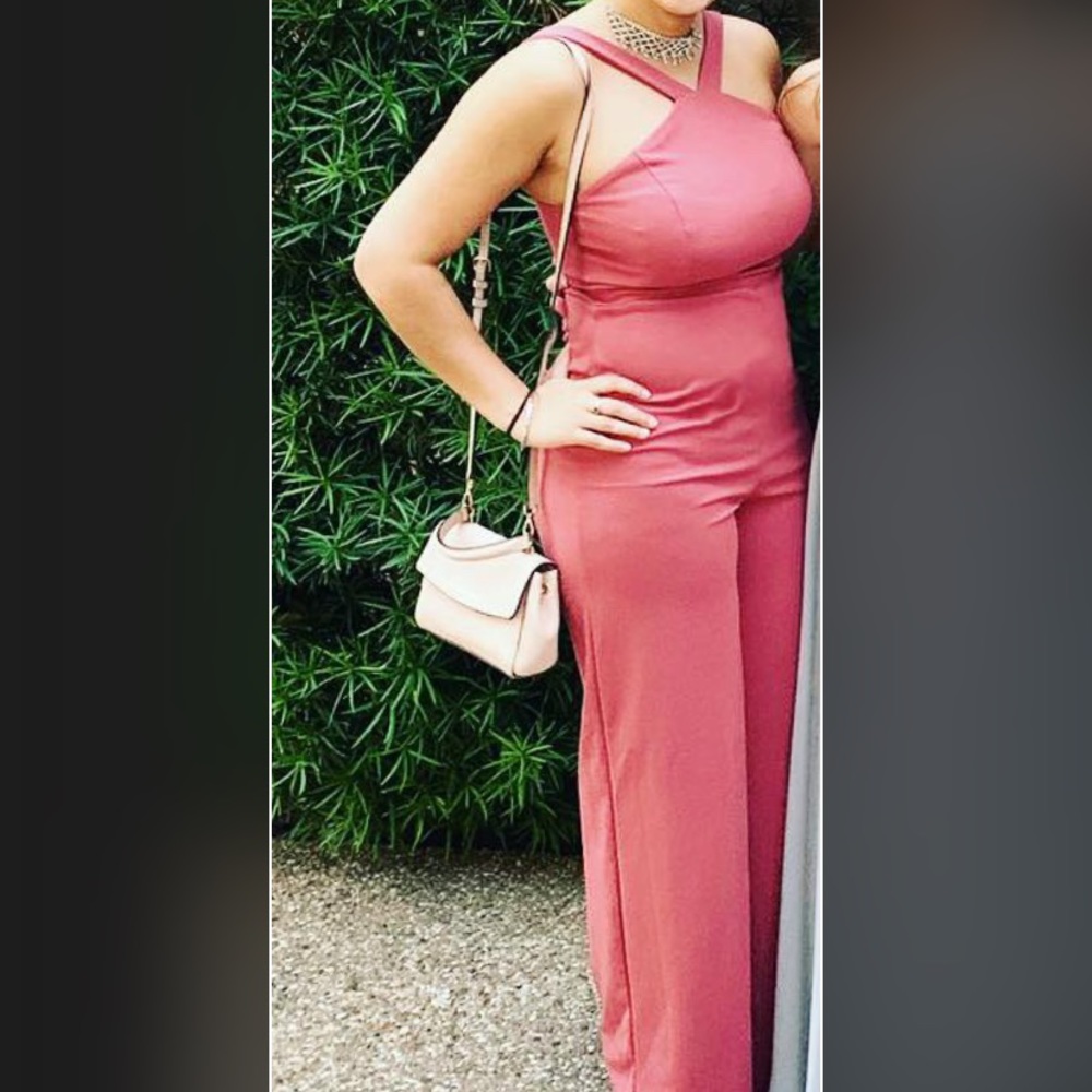 Mauve flare legged jumpsuit